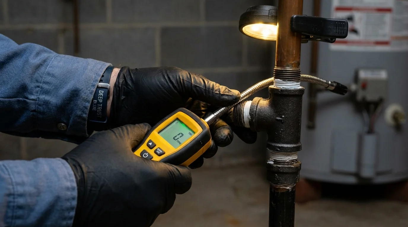 Gas leak detection with electronic sniffer by Johns Plumbing LLC in New Hyde Park