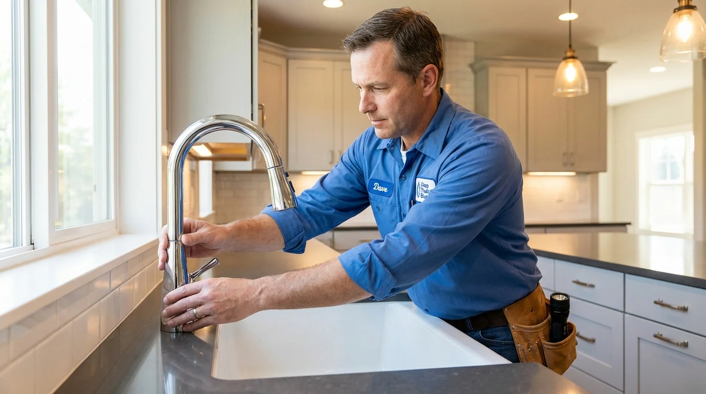 Kitchen faucet installation by Johns Plumbing LLC in New Hyde Park