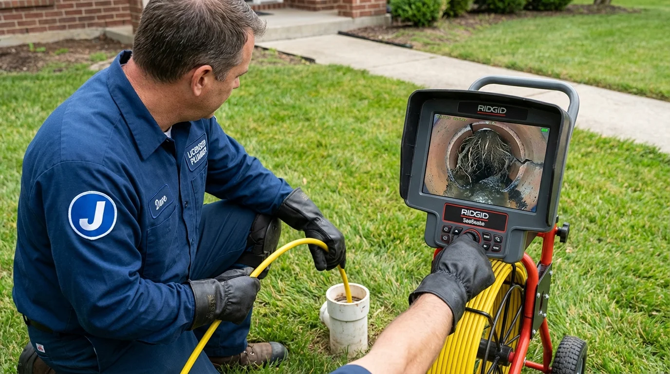 Sewer camera inspection being performed by Johns Plumbing LLC in New Hyde Park